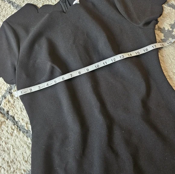 Likely Scalloped Edge Bodycon Little Black Dress Size 12 - Picture 6 of 7